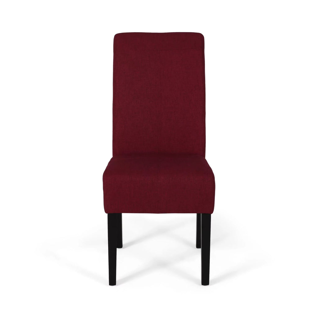 Set of 2 Deep Red Fabric Dining Chairs M357