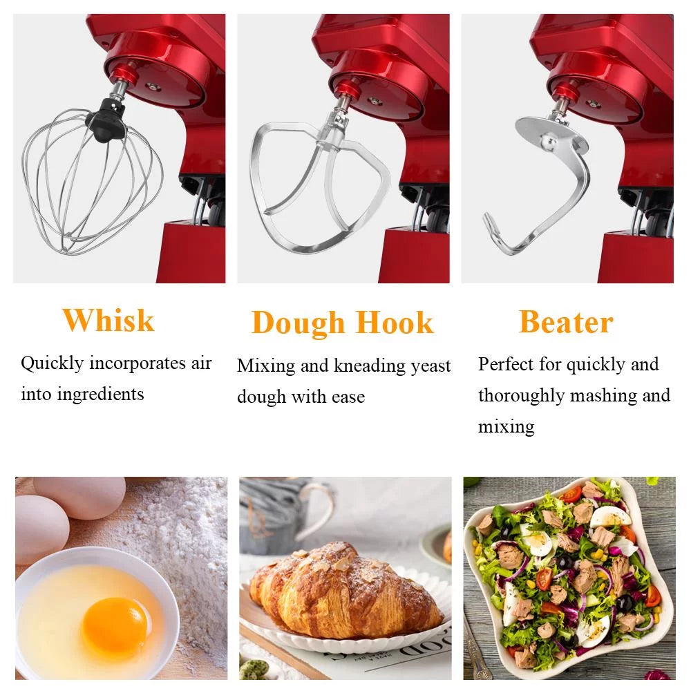 7.5QT 6-Speed Tilt-Head Electric Stand Mixer with Stainless Steel Bowl, Red H716031
