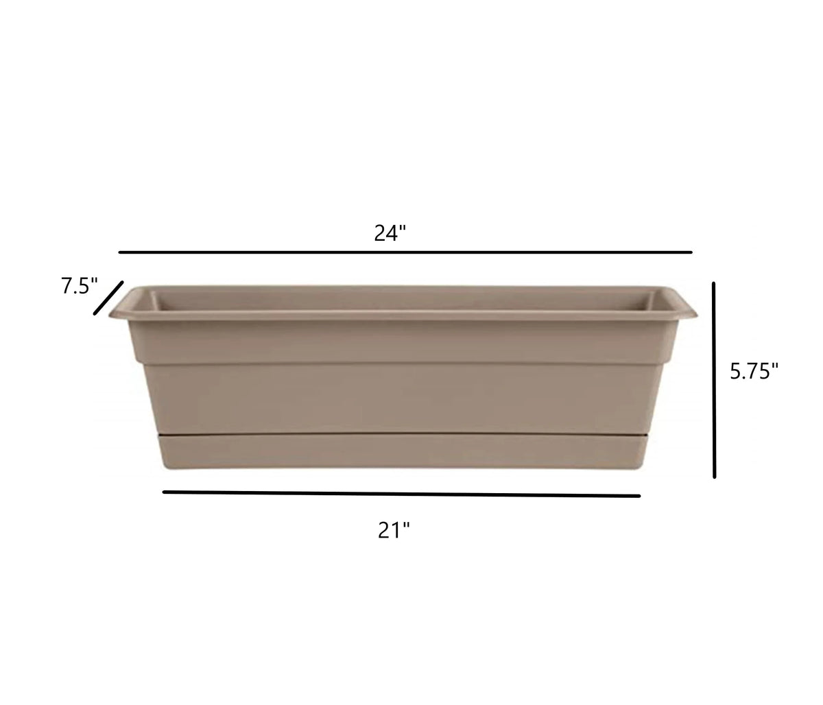 Window Box Planter with Tray 24" Z6240