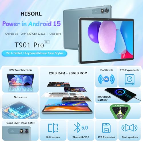 Android 15 Tablet 10 inch with Keyboard, Case, Mouse, Stylus D165847