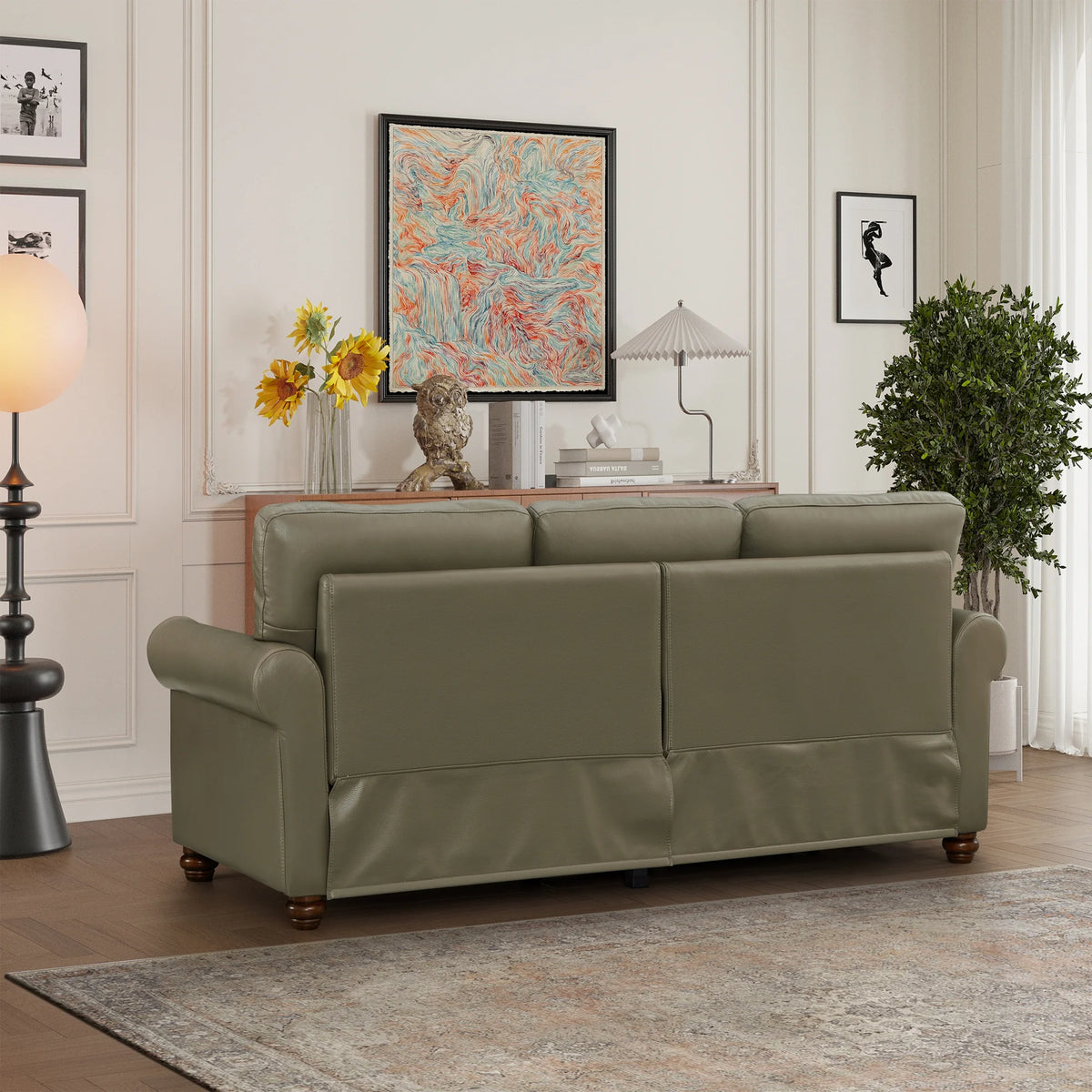 Grey Faux Leather Sofa R375464