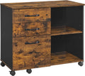 3 Drawer File Cabinet with Open Storage Shelves U79671