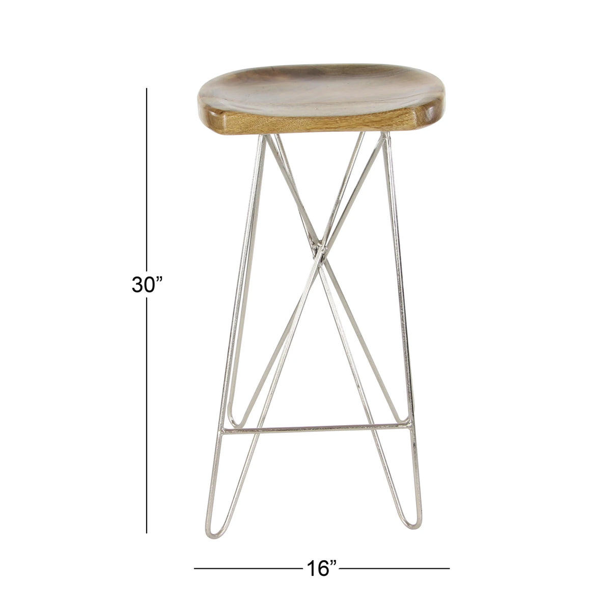 Brown Mango Wood Bar Stool L9962