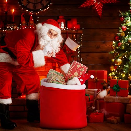 2Pcs Christmas Velvet Bags with Drawstring H32295