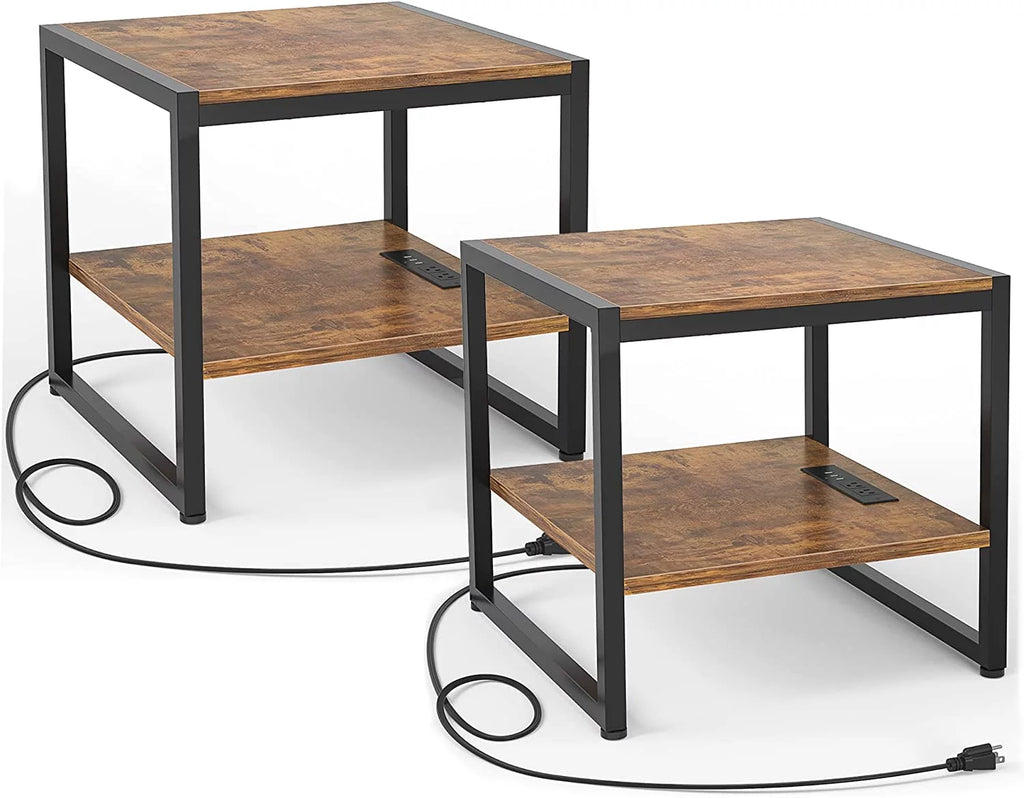 20 Inch Square End Table with Charging Station B787763