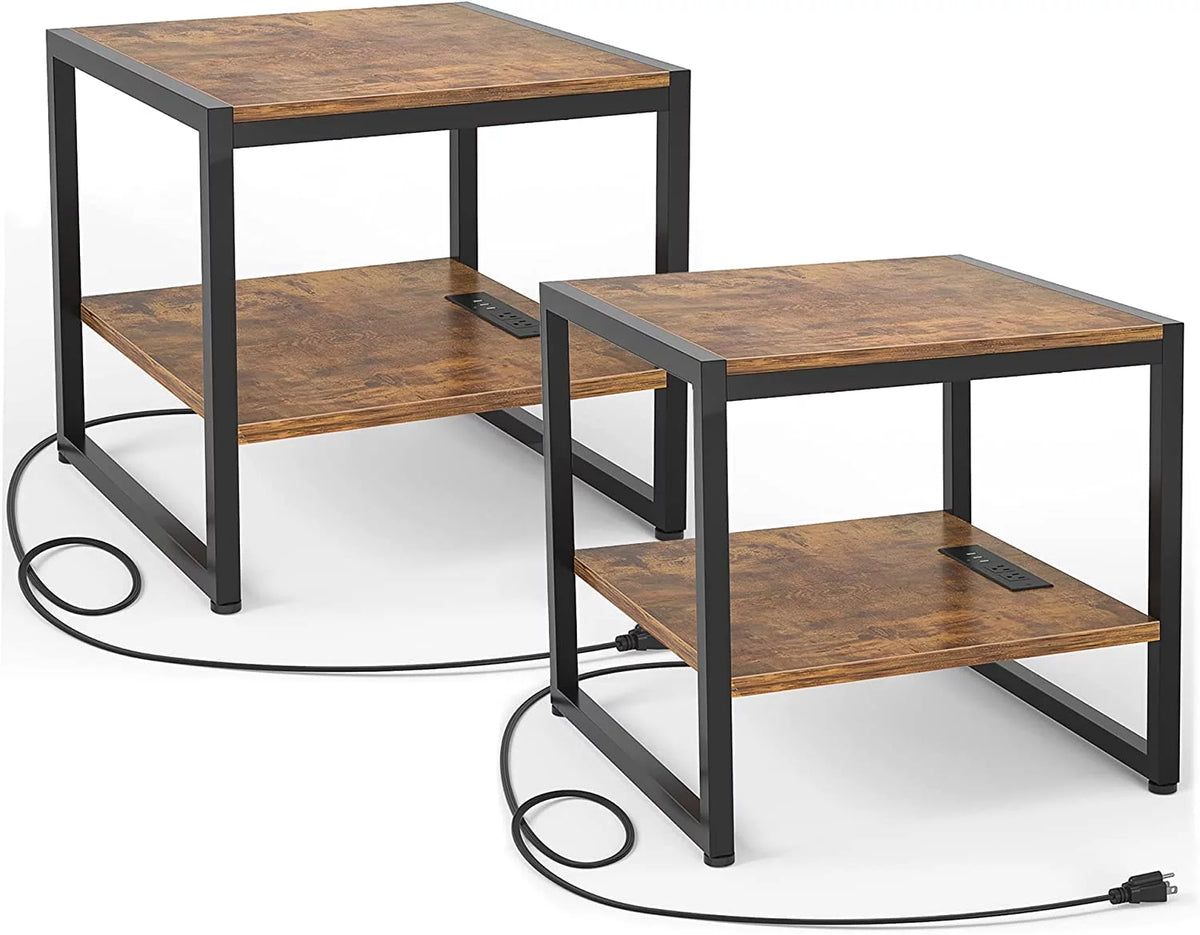 20 Inch Square End Table with Charging Station B787763