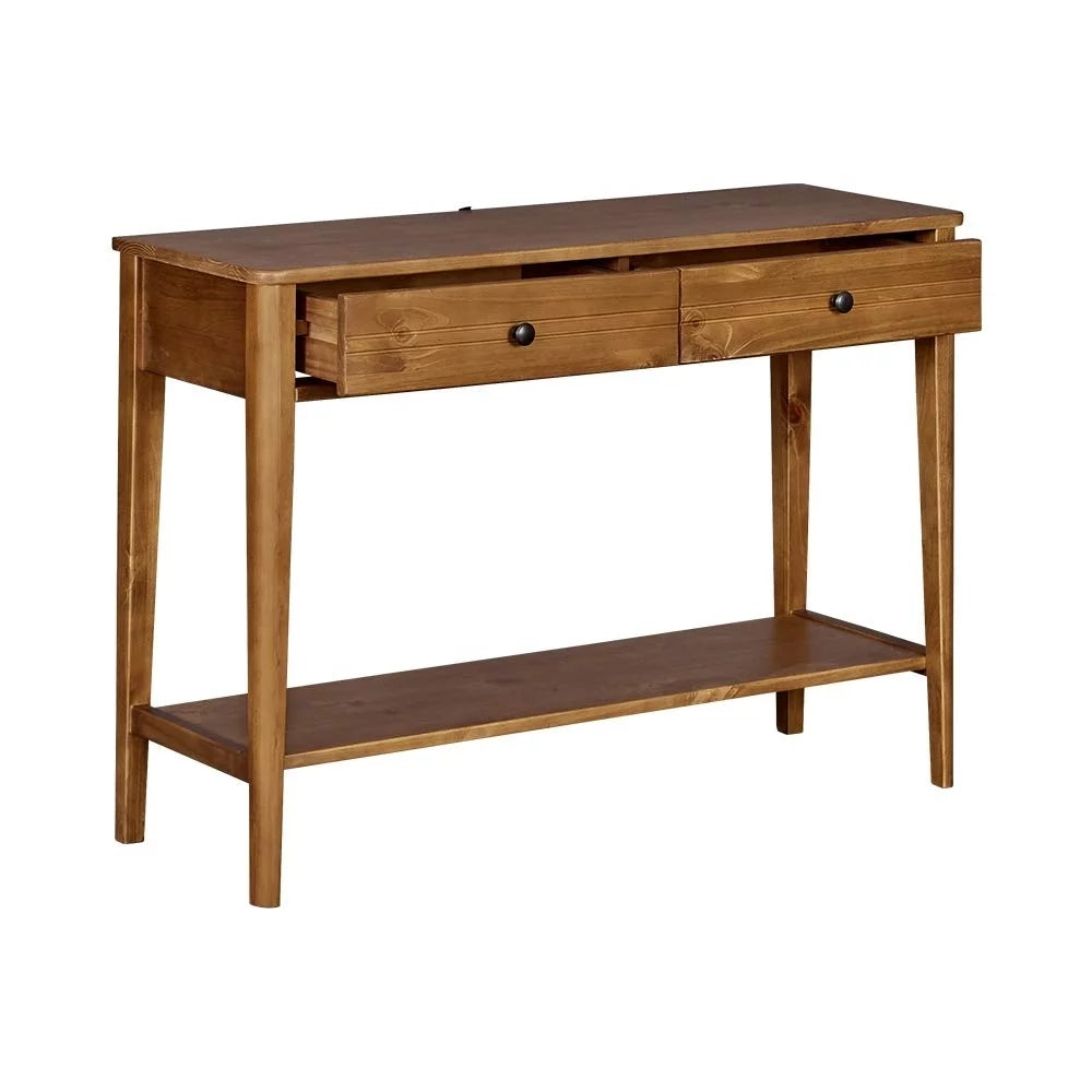 Mid Century Modern Wooden Console Table with Two Drawers K957235