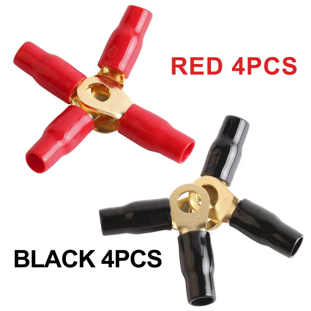 4 AWG Gold Plated Ring Terminal 8-Pack F42265