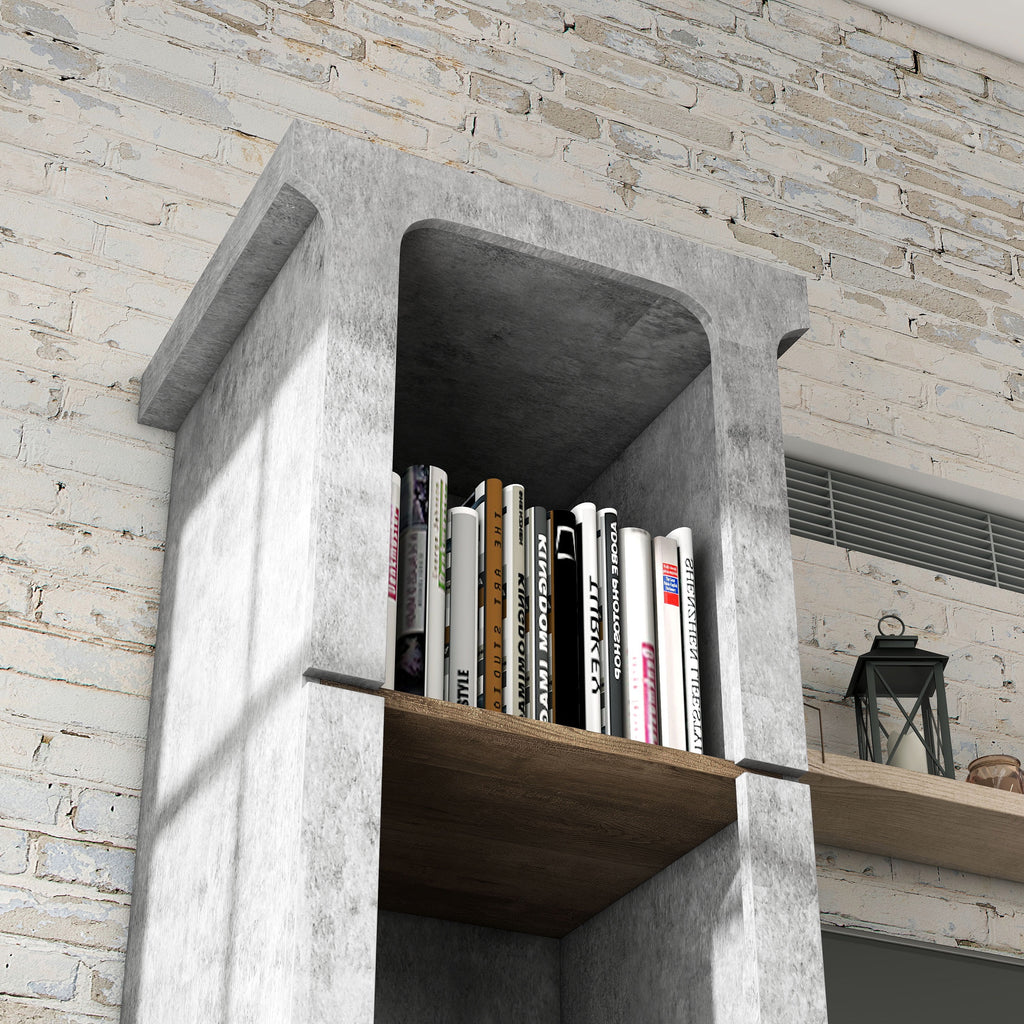 4-Shelf Wood Cement TV Tower P6609
