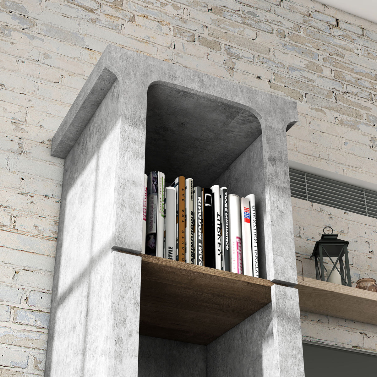 4-Shelf Wood Cement TV Tower P6609