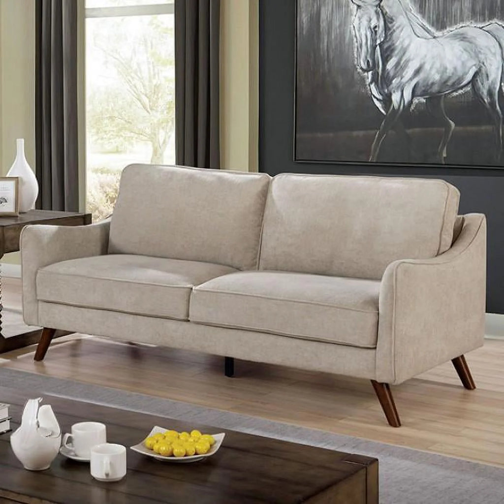 Light Gray Chenille Living Room Set 3pcs R98217