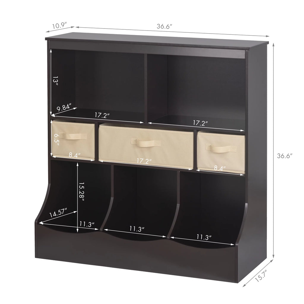 White Toy Storage Organizer with Bookcase U562