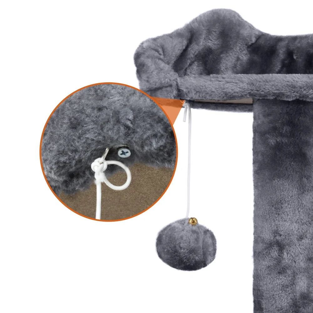 Dark Gray Cat Tree Condo with Scratching Post Tower M8915
