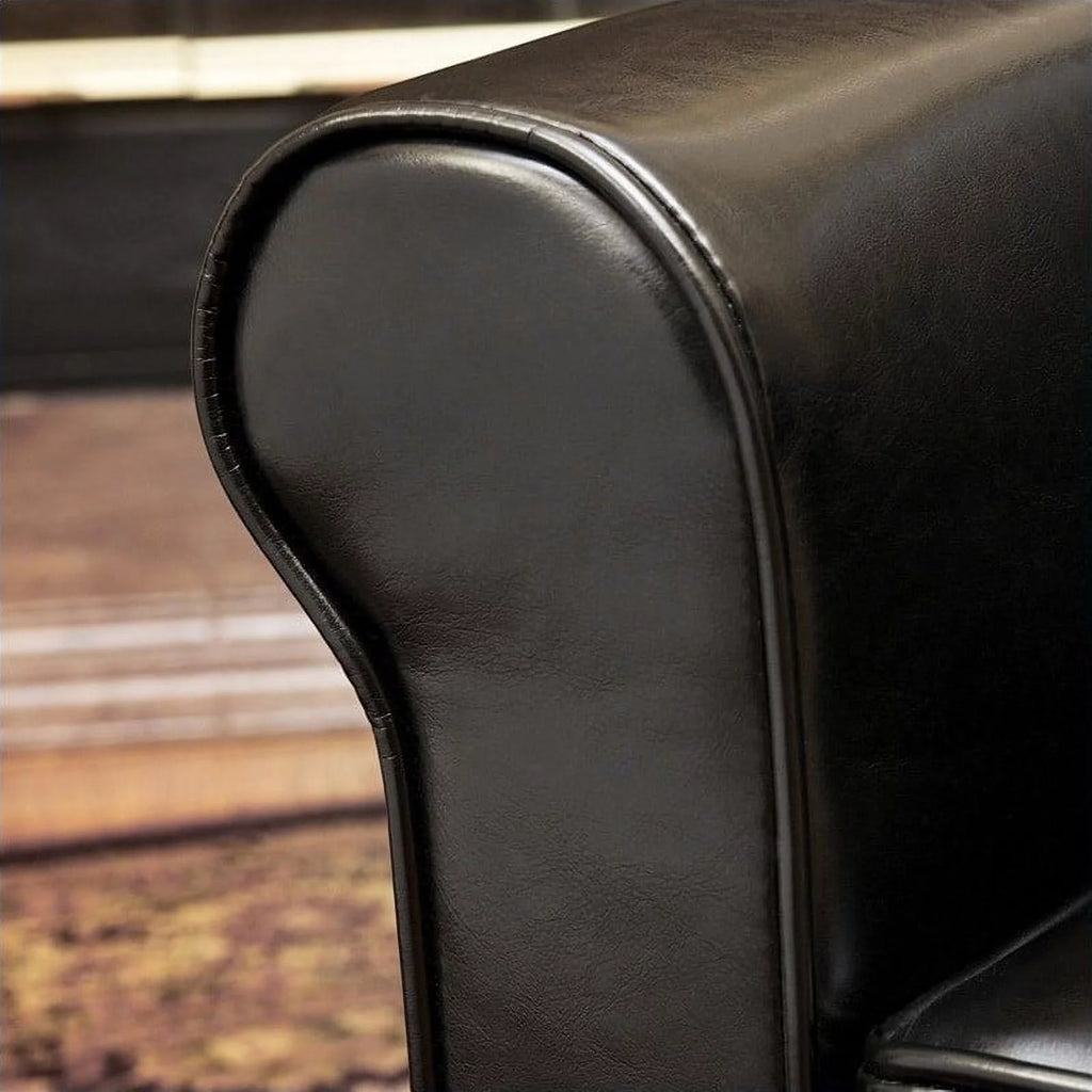 Black Leather Club Chair V502