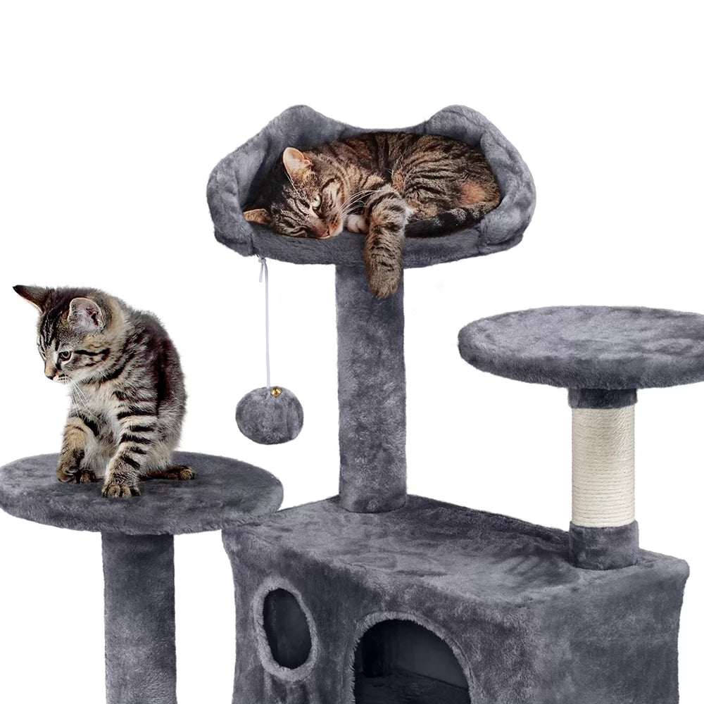 Dark Gray Cat Tree Condo with Scratching Post Tower M8915