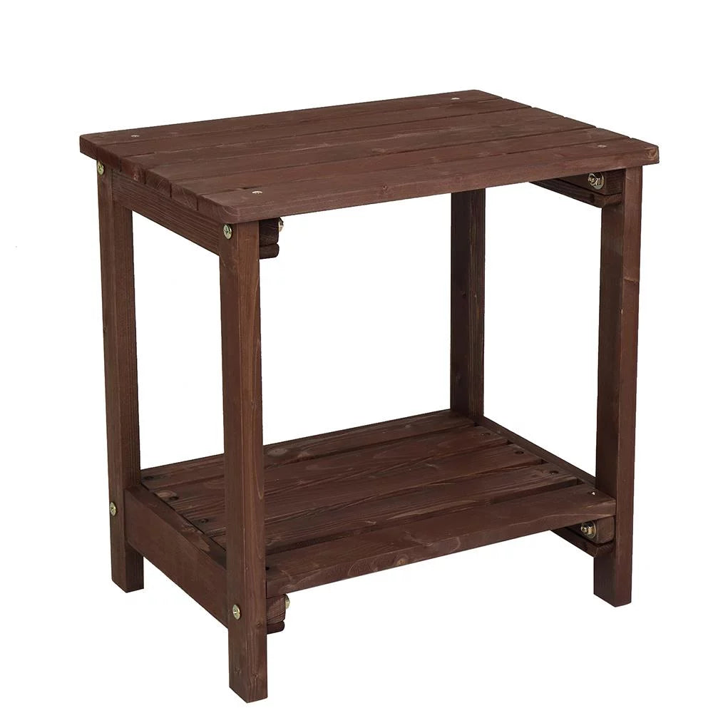 Light Brown 2 Tiers Wooden Side Table G382