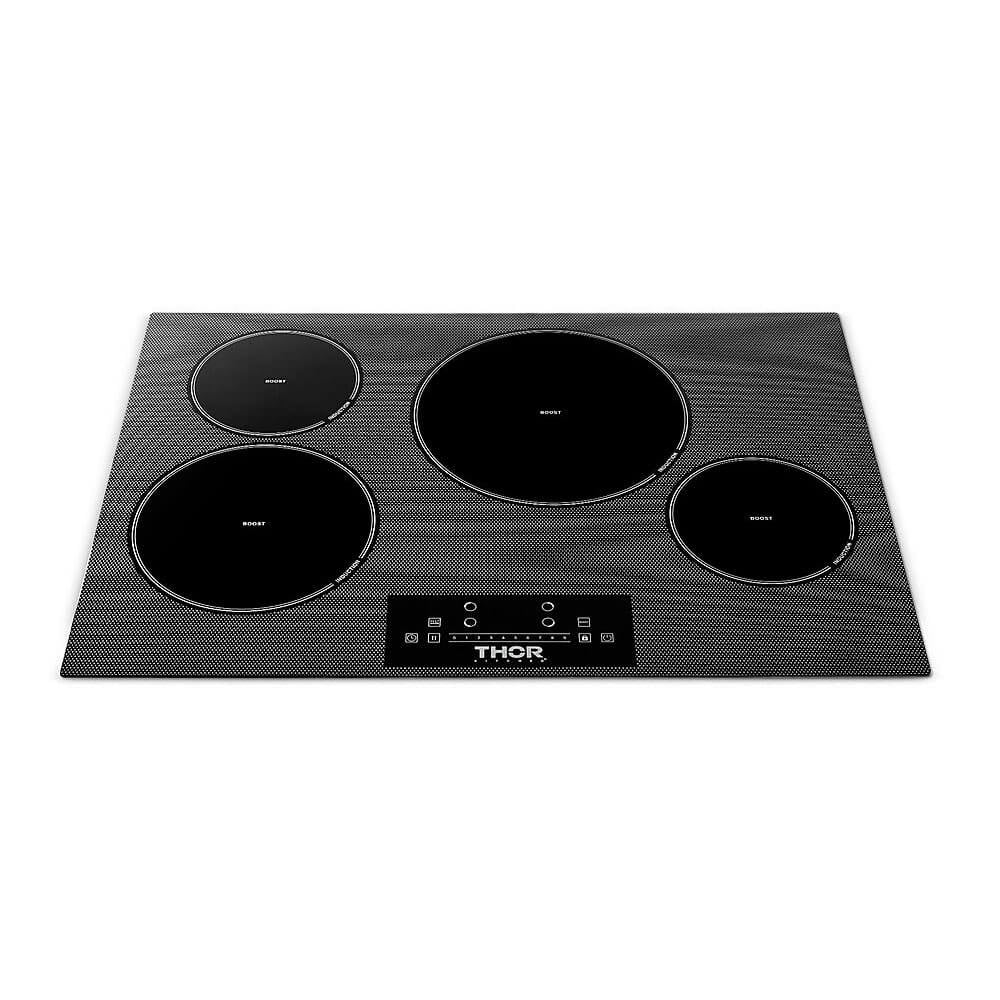 Black 4 Burner Built-In Electric Induction Cooktop J48114