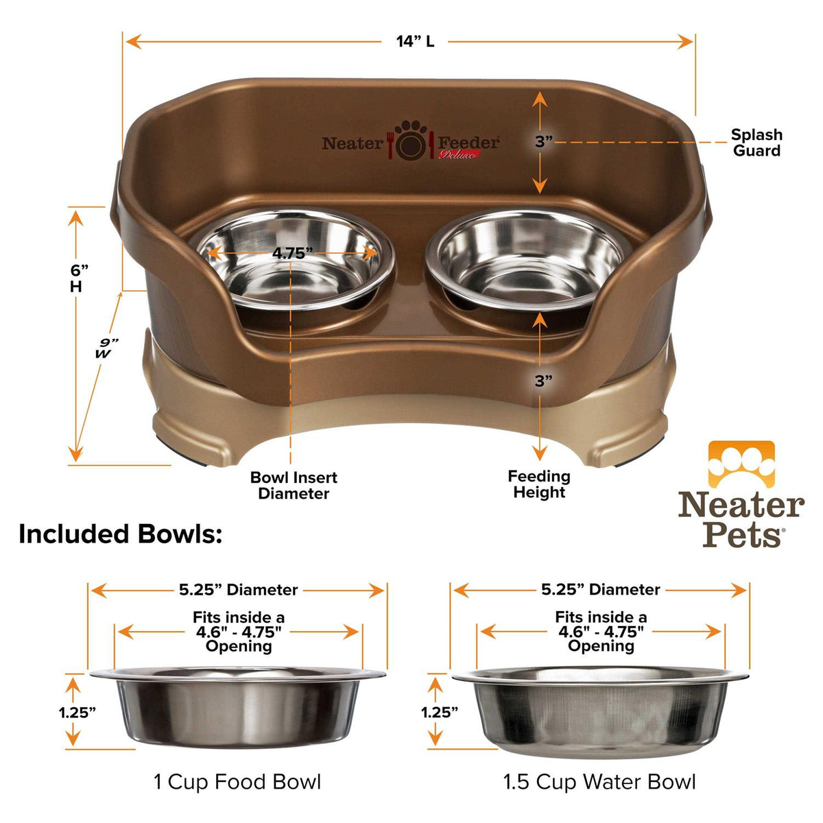 Elevated Mess-Proof Cat Bowls C589