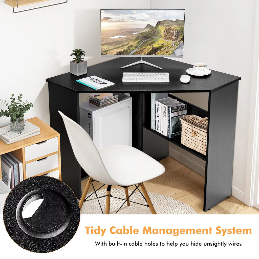 Black Corner Computer Desk S2002