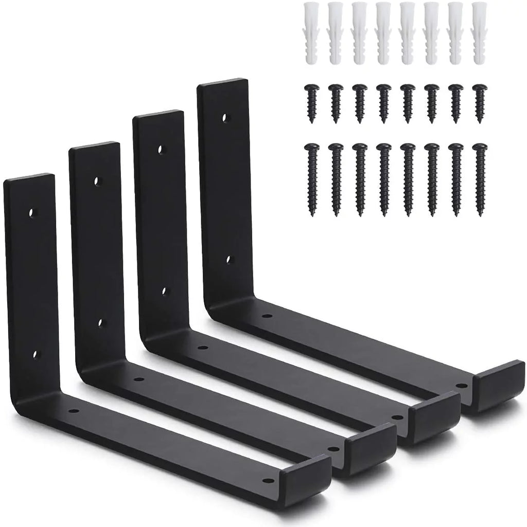 Black Metal Shelf Bracket 4 Pack L482035