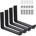 Black Metal Shelf Bracket 4 Pack L482035