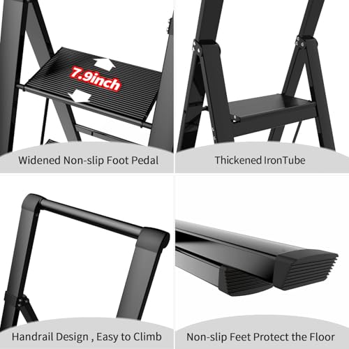 5 Step Aluminum Folding Ladder 300 lbs Capacity E9533