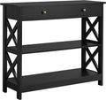 Console Sofa Table with Drawer and 3 Tier Storage Shelves M6430
