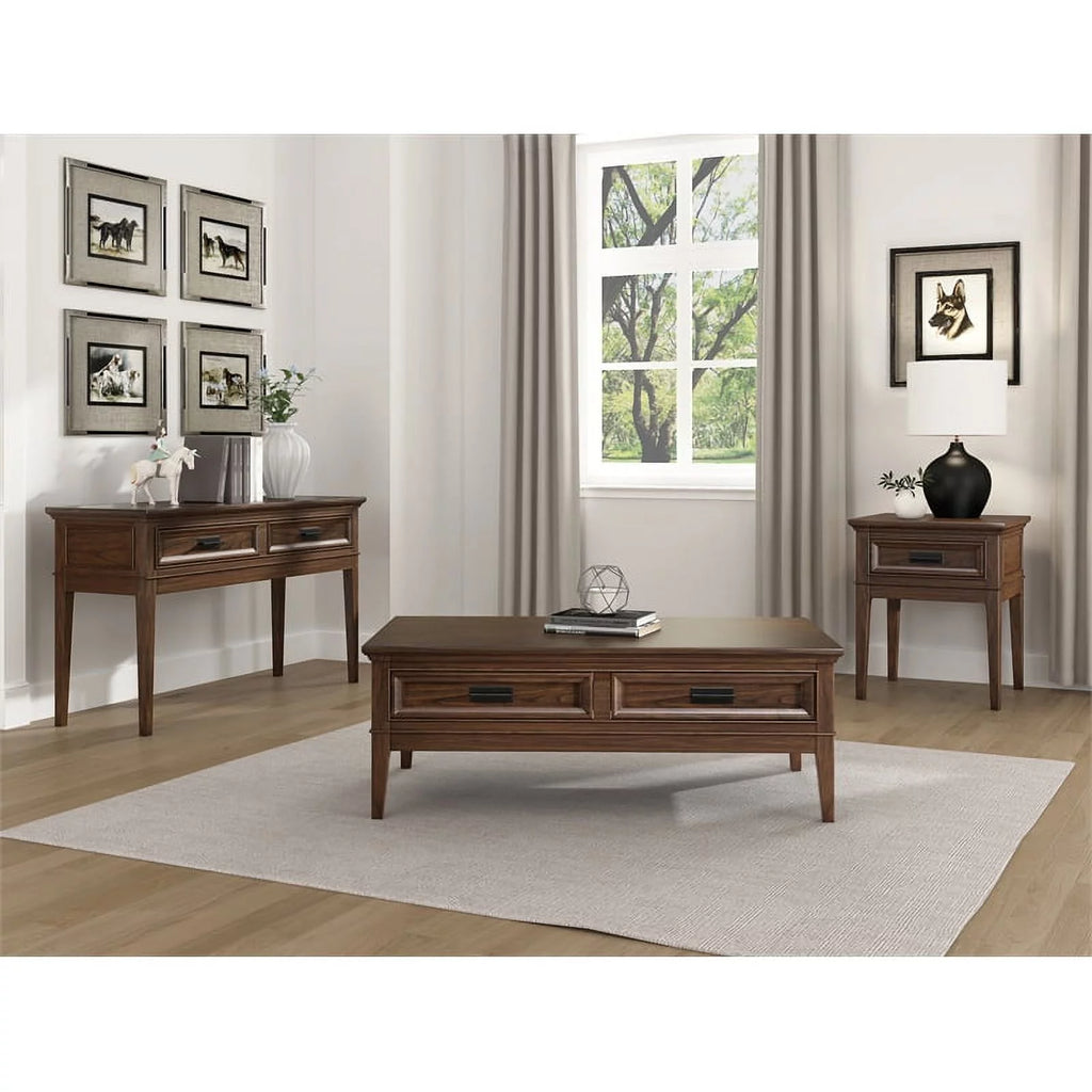 Brown Cherry 2 Drawer Wood Coffee Table F562689