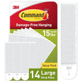 Large White Picture Hanging Strips 14-Pairs N9707