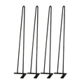 30" Heavy Duty Set Of 4 Black Hairpin Table Legs B3612