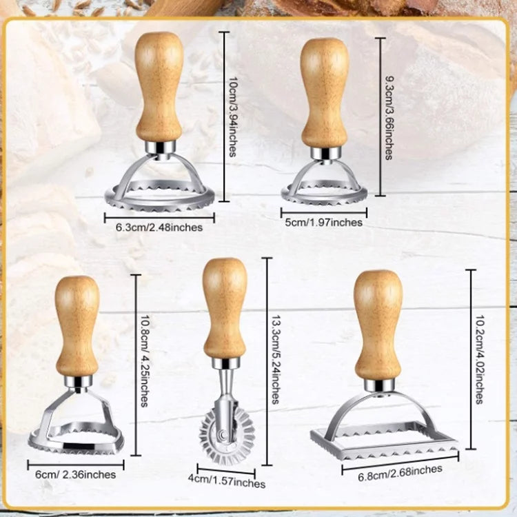 Ravioli Cutter Stamp Maker and Pasta Roller Wheel Cutter Set D837749