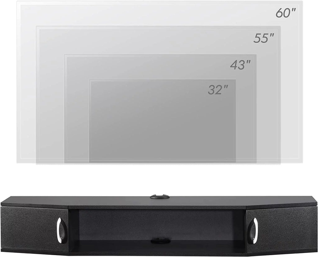 Floating TV Stand with LED Lights and Storage Cabinets X8815