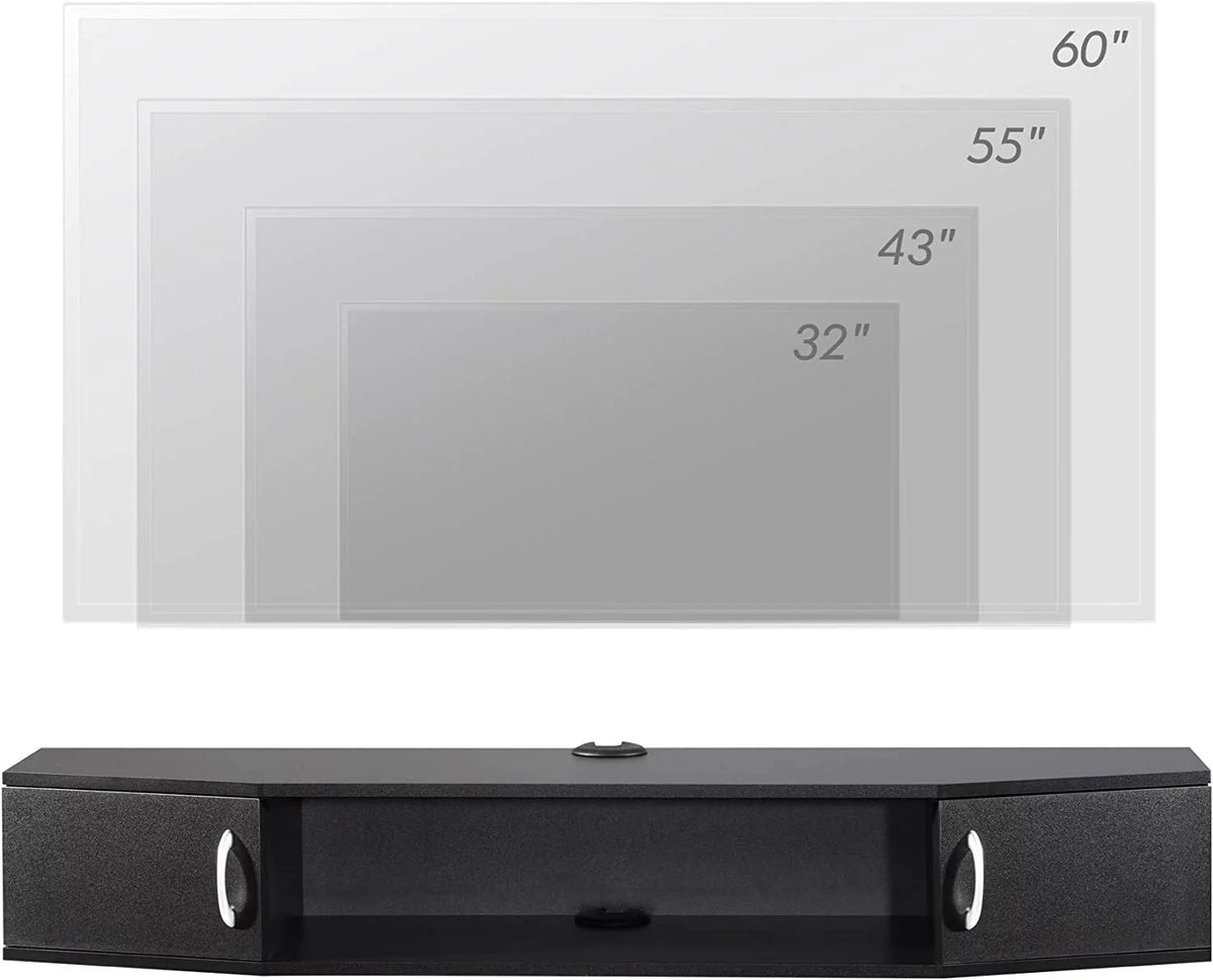 Floating TV Stand with LED Lights and Storage Cabinets X8815
