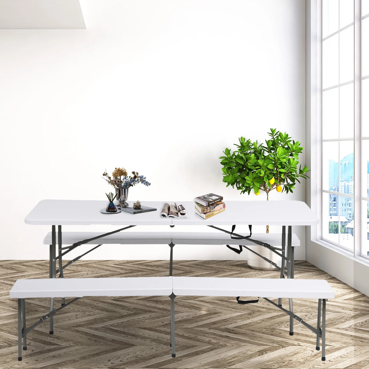 White 6ft Plastic Folding Table X236