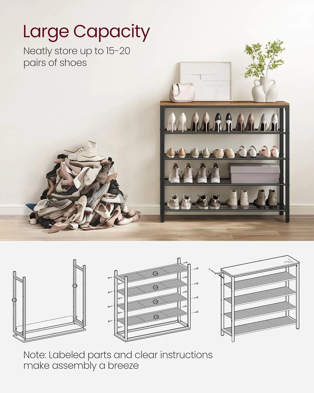 5-Tier Shoe Storage Organizer Y1013