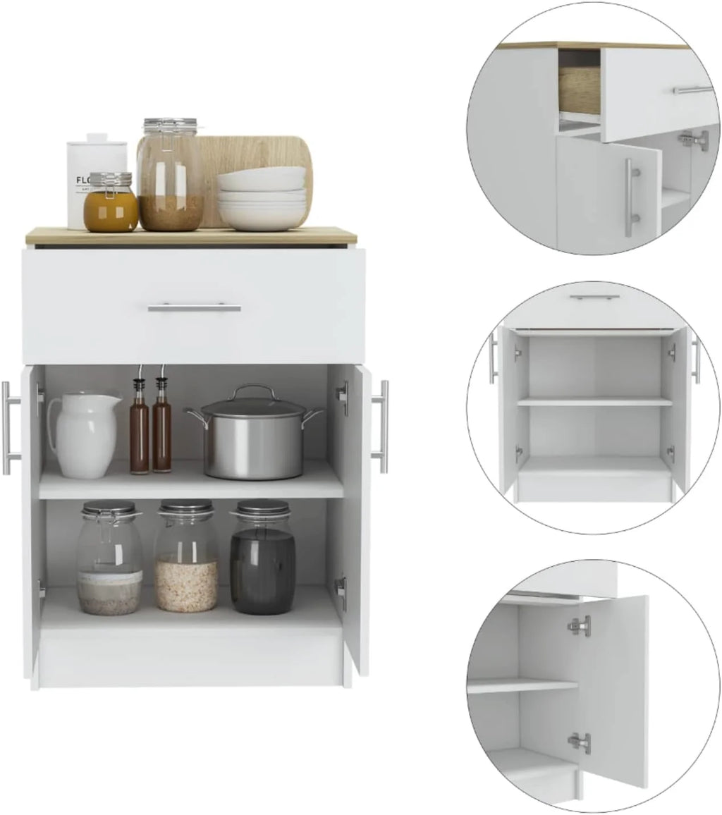 Light Oak White Kitchen Pantry Cabinet S615373