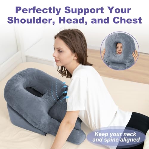Face Down Pillow with Shredded Memory Foam and Removable Cover C6916