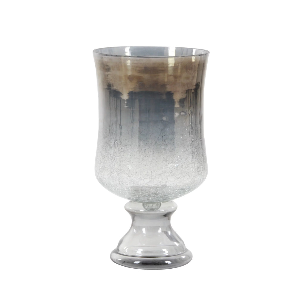 Black Glass Pillar Hurricane Lamp X79069