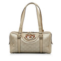 White Calf Leather Boston Bag G35466