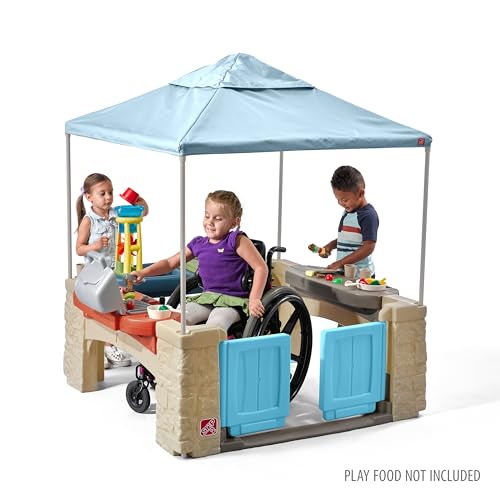 Shaded Outdoor Playhouse with Canopy Q743055