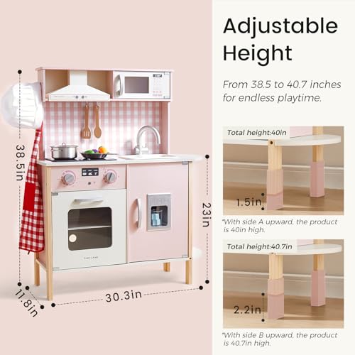 Wooden Kids Play Kitchen with Real Lights & Sounds O360