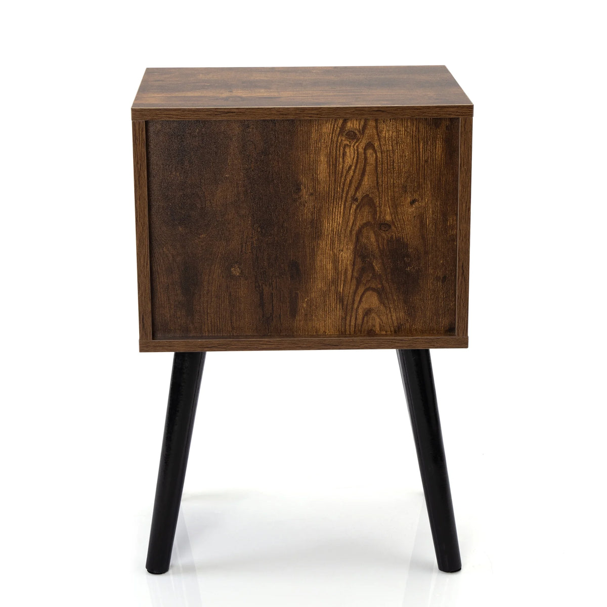Rustic Brown End Tables with Storage Drawers and Shelf, Set of 2 D4034