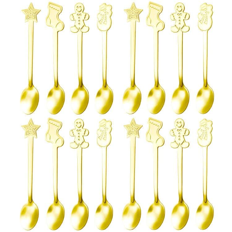 16 Pc Stainless Steel Christmas Spoons Set N403