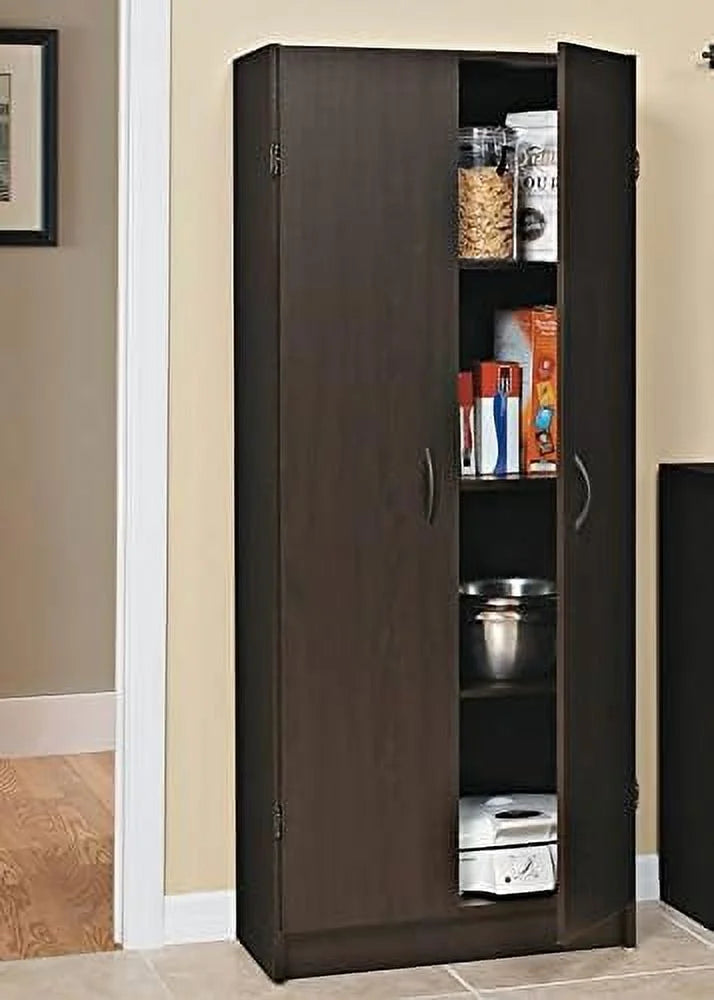 Pantry Cabinet Cupboard with 2 Doors Adjustable Shelves Dark Cherry Z669