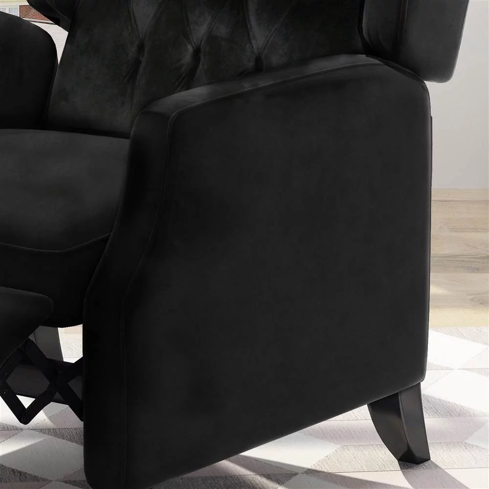 Black and Dark Brown Wingback Recliner C835