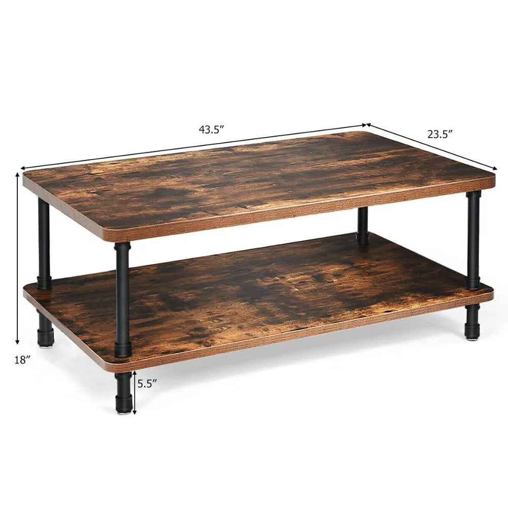 Industrial Coffee Table with Storage Shelf S409038