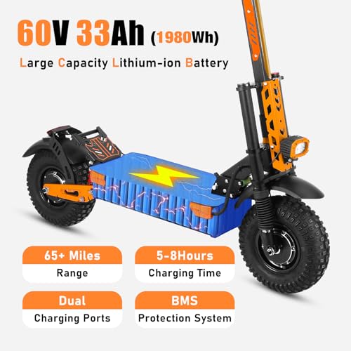 7000W Dual Motors 60V 33Ah Electric Scooter with Seat M61555