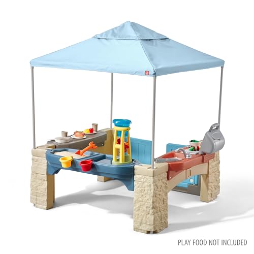 Shaded Outdoor Playhouse with Canopy Q743055