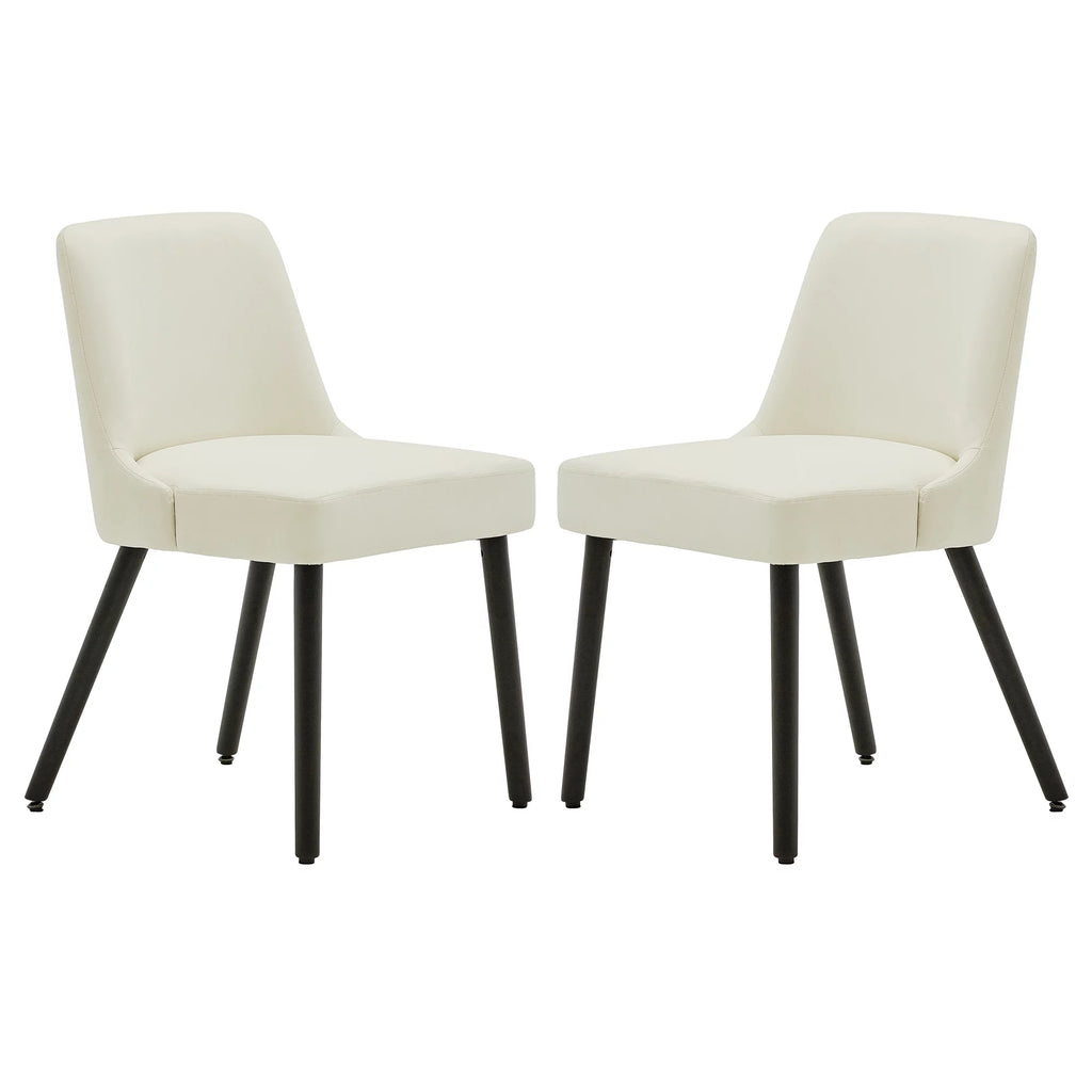 White Upholstered Dining Chair Set of 2 B1539