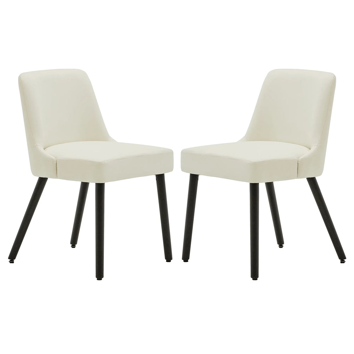 White Upholstered Dining Chair Set of 2 B1539